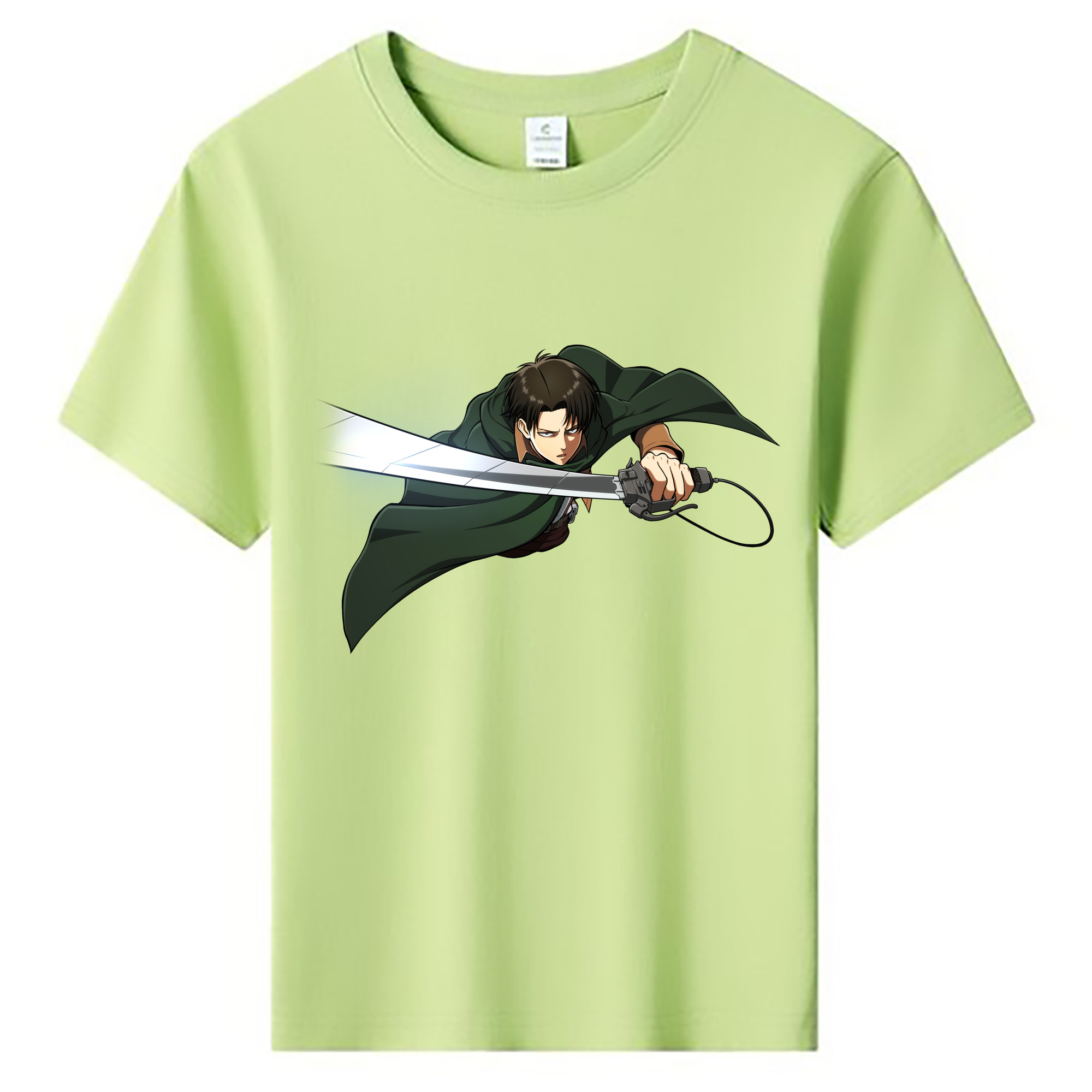 （画像用） 進撃の巨人 リヴァイ·アッカーマン Attack on Titan Levi Ackerman 綿100％キッズTシャツ（フロントプリント）